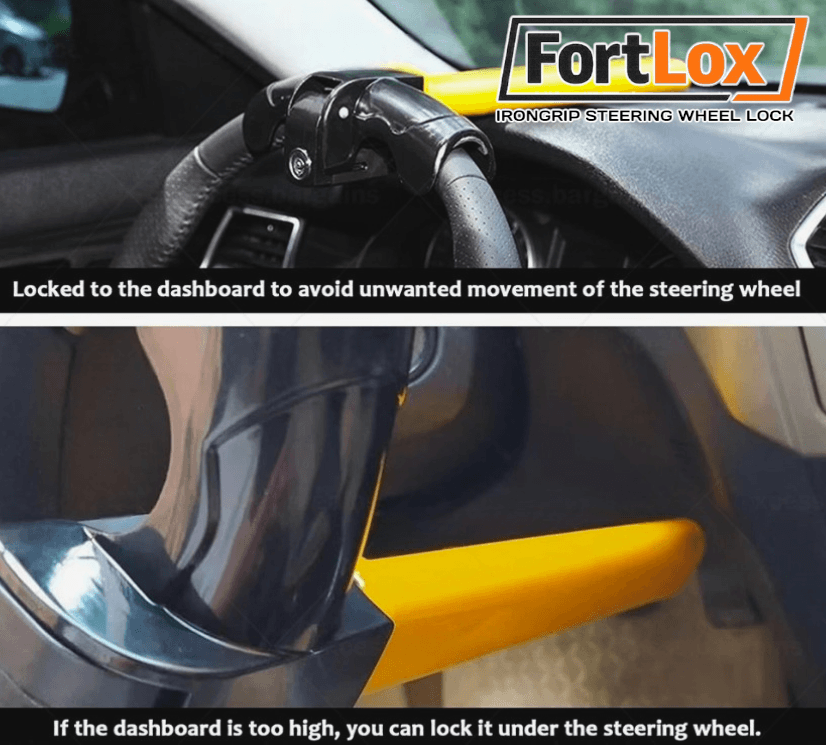 FortLox™ IronGrip Steering Wheel Lock